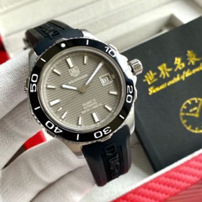 TAG Heuer Rubber Watch Band Replacement Aquaracer Calibre 5  ETA2824 Automatic Gray Dial 41mm Watch tag heuer spacex for sale